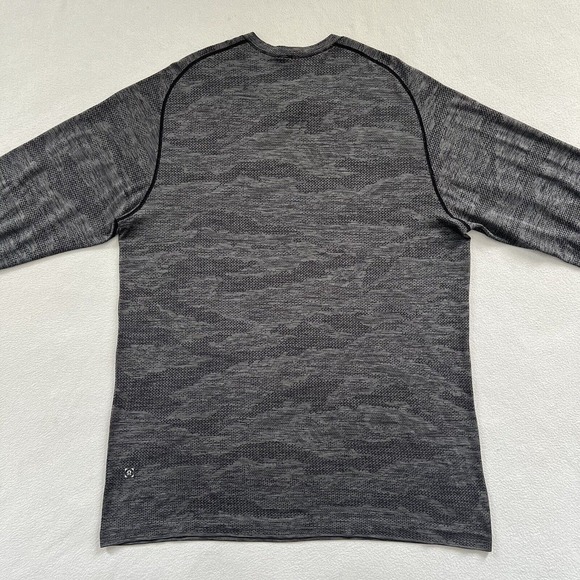 Lululemon Men Black Anchor Gray Camo Mesh Metal Vent Tech Long Sleeve Shirt XL - Picture 9 of 11